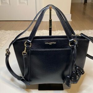 Karl Lagerfeld Black Leather Convertible Crossbody.